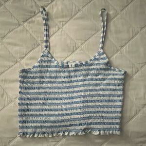 Pacsun rubbed blue and white crop top